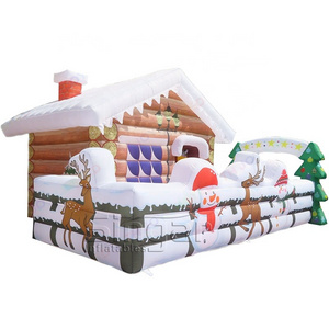 Custom inflatable christmas promotion house tent santa claus tent inflatable for outdoor decoration