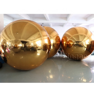 230cm golden giant outdoor big christmas decoration ball christmas ball mirror inflatable gold chrome ball for outdoor decor