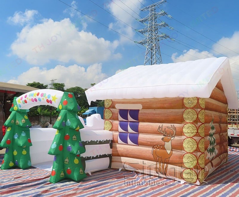 Custom inflatable christmas promotion house tent santa claus tent inflatable for outdoor decoration