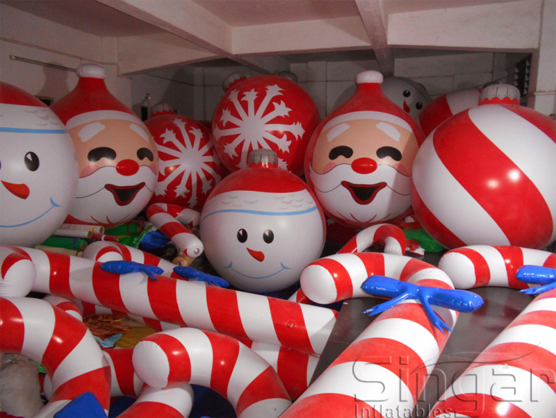 6.6ft airtight PVC christmas decoration inflatable candy cane balloons