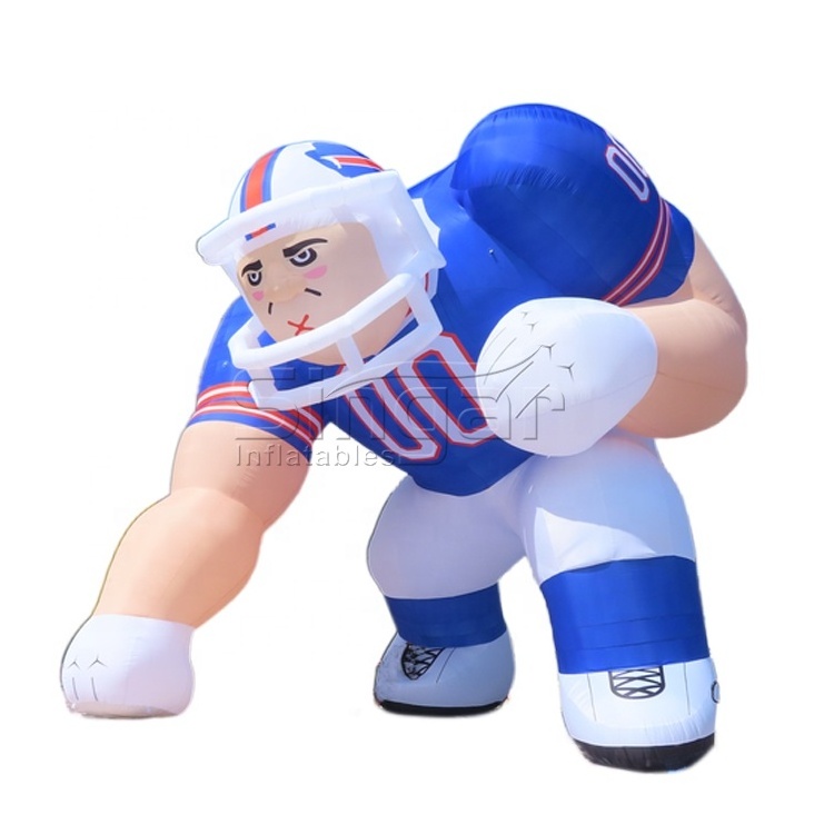 Custom design giant inflatable football player model for league