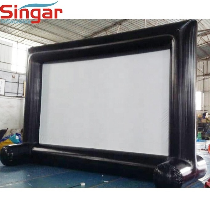 Swimming pool floating inflatable outdoor screen