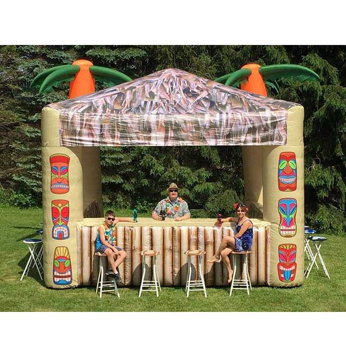 L081 Portable Inflatable Tiki Bar with Palms