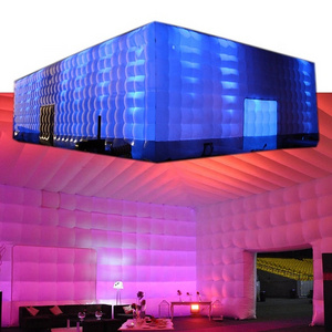 7x7m 23x23ft LED lighting inflatable cube event tent for party