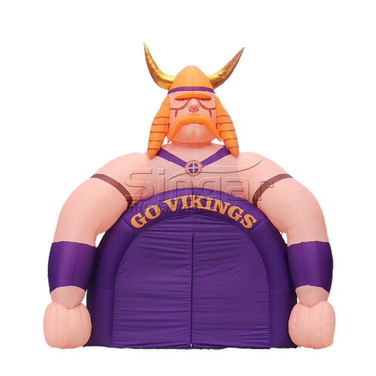 Customized giant mascot vikings inflatable football pirate tunnel entrance