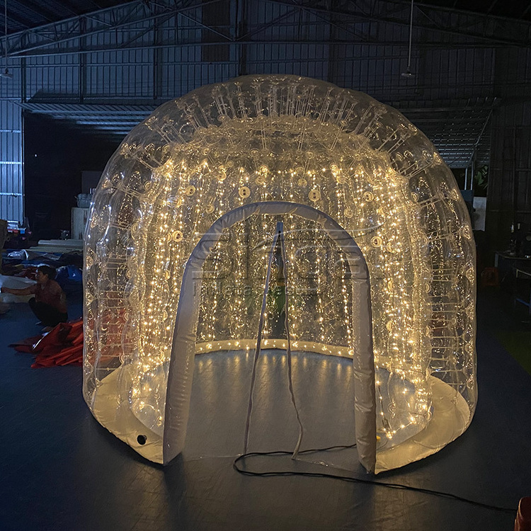 LED light clear PVC transparent inflatable bubble dome igloo