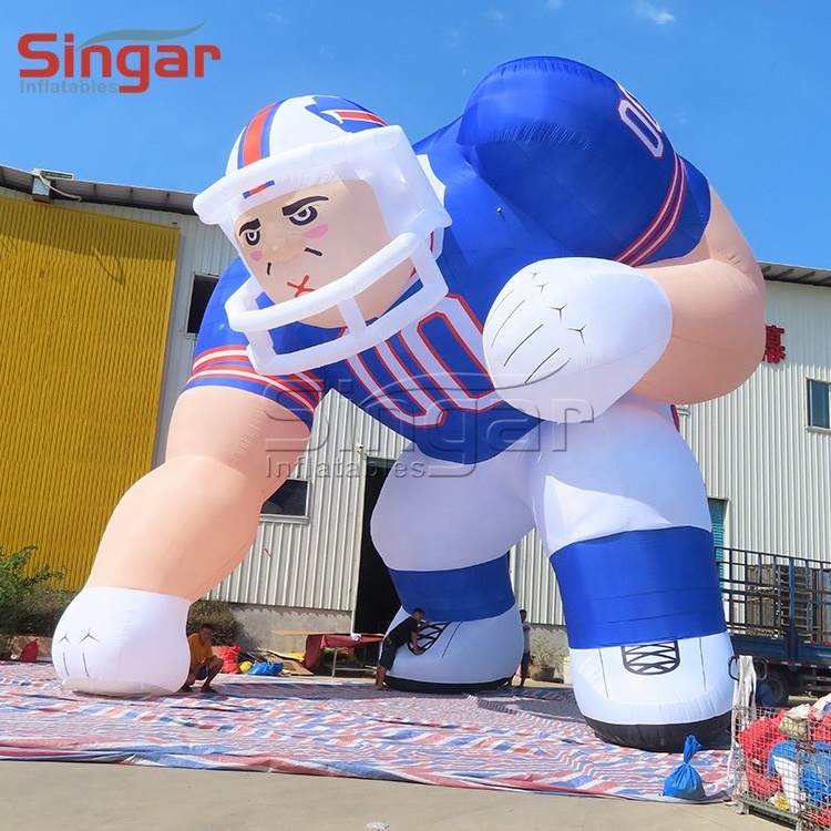 Custom design giant inflatable football player model for league