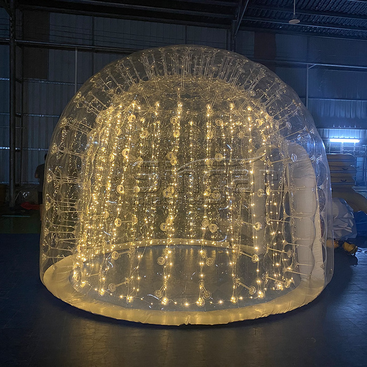 LED light clear PVC transparent inflatable bubble dome igloo