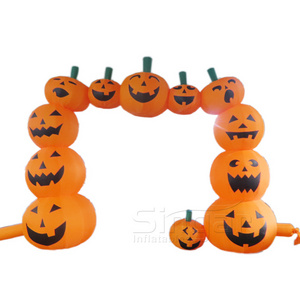 Outdoor giant Halloween inflatable pumpkin entrance gate arch