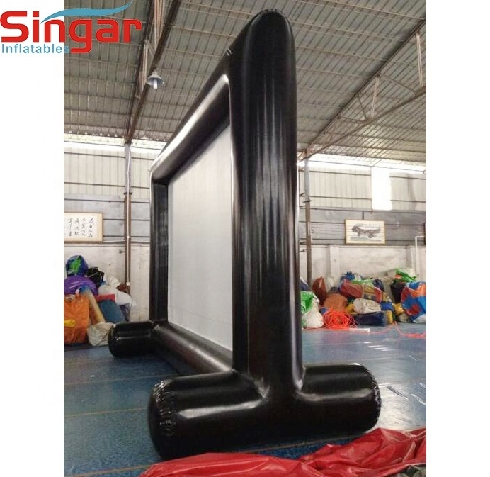 Swimming pool floating inflatable outdoor screen