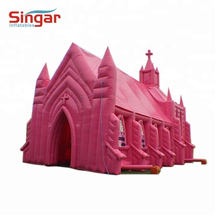 Good price large inflatable pink wedding church tent for sale