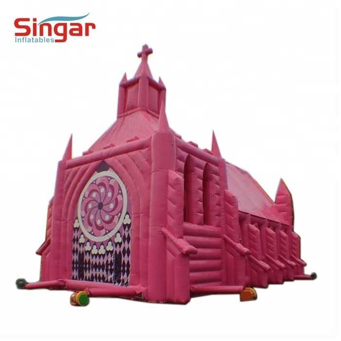 Good price large inflatable pink wedding church tent for sale