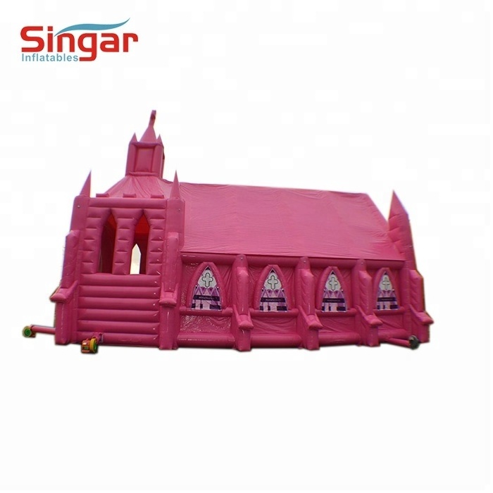 Good price large inflatable pink wedding church tent for sale