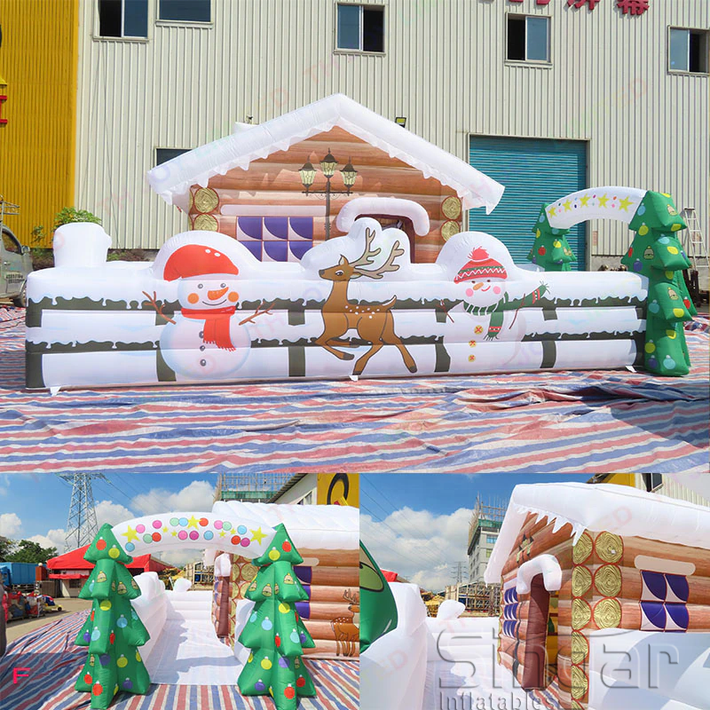 Custom inflatable christmas promotion house tent santa claus tent inflatable for outdoor decoration