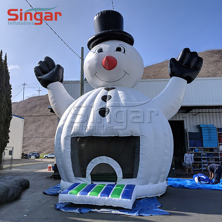 Christmas use snowman shape inflatable moon bounce house,bouncer