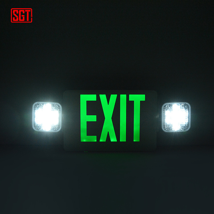 Twin head emergency light rechargeable combo emergency led exit sign