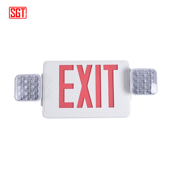 Twin head emergency light rechargeable combo emergency led exit sign