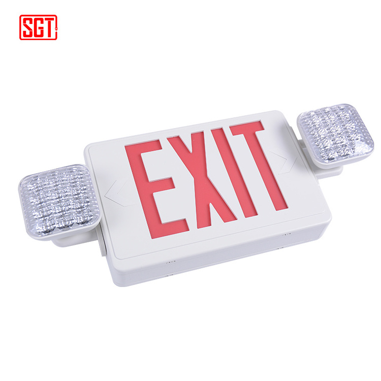 US battery pack led hanging emergency combo exit sign lighting