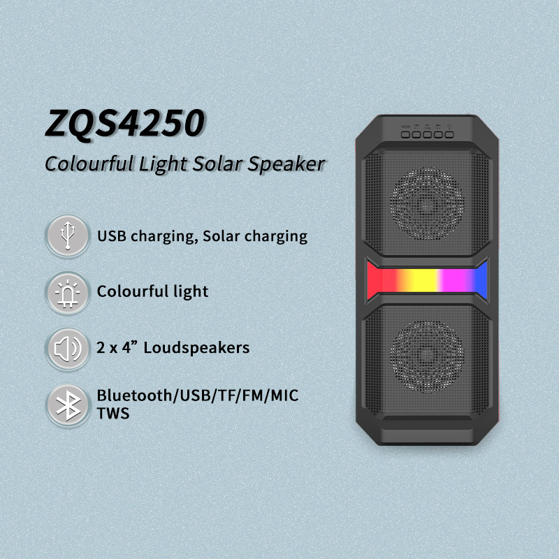 SING-E ZQS4250 Novation Bass Gadgets Electronic Led Light Portable Wireless Mini Solar Charge Speaker