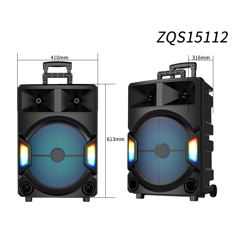 Sing-E ZQS15112  Super Bass Party Trolley Speaker High Battery Capacity with Microphones Remote Control