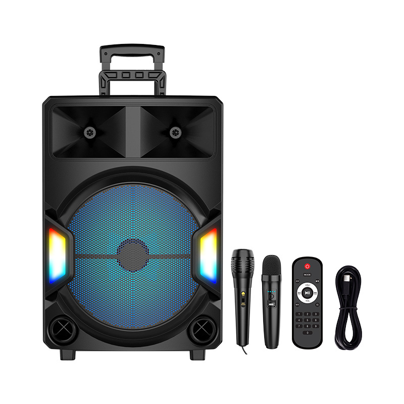 Sing-E ZQS15112  Super Bass Party Trolley Speaker High Battery Capacity with Microphones Remote Control