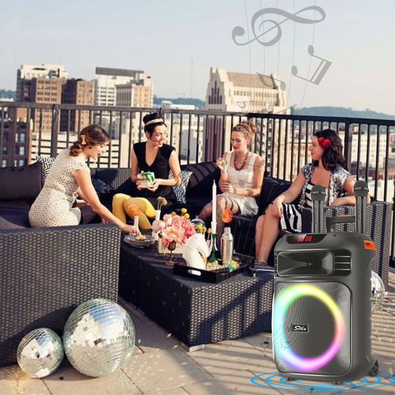 super bass portable wireless speakers blue tooth deep bass party trolley speakers partybox boombox