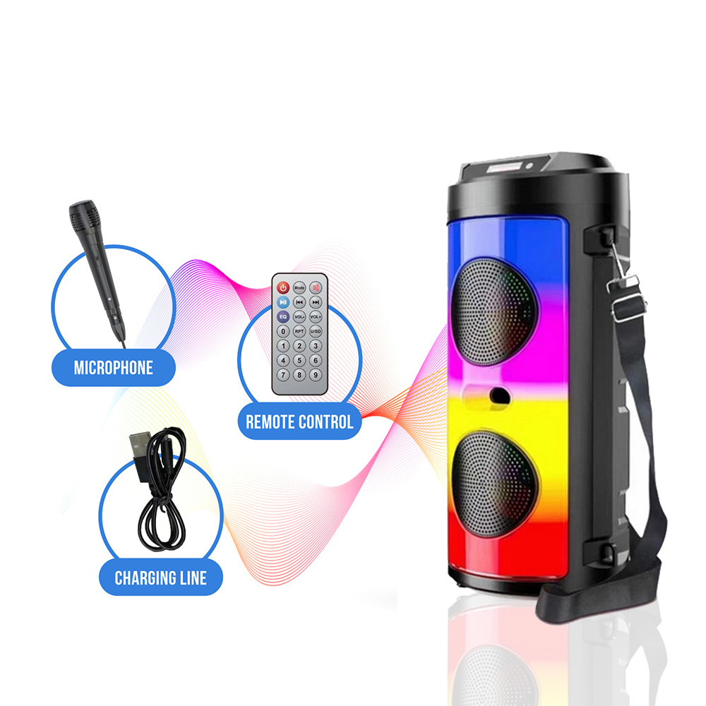 ZQS4248 Outdoor Party Magic lantern Speaker Big Portable Karaoke Bluetooth Speaker With Microphone