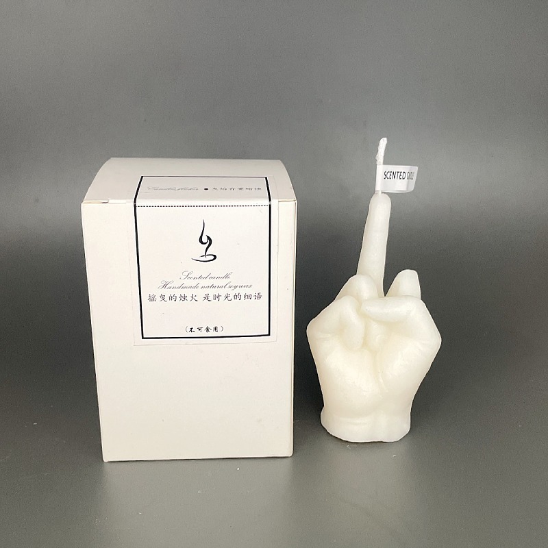 SINGHUA Creative Middle Finger Shaped Candle Finger Scented Candle 3D Hand Made Scented Silicone Hand Shape Finger Candle