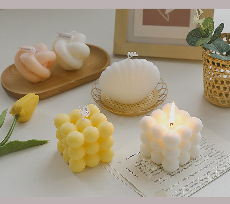 SINGHUA 2024 Ins Home Decor Round Magic 3D Cube Stock Aromatherapy Soy Wax Fragrance Scented Candles