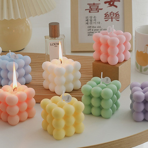 SINGHUA 2024 Ins Home Decor Round Magic 3D Cube Stock Aromatherapy Soy Wax Fragrance Scented Candles