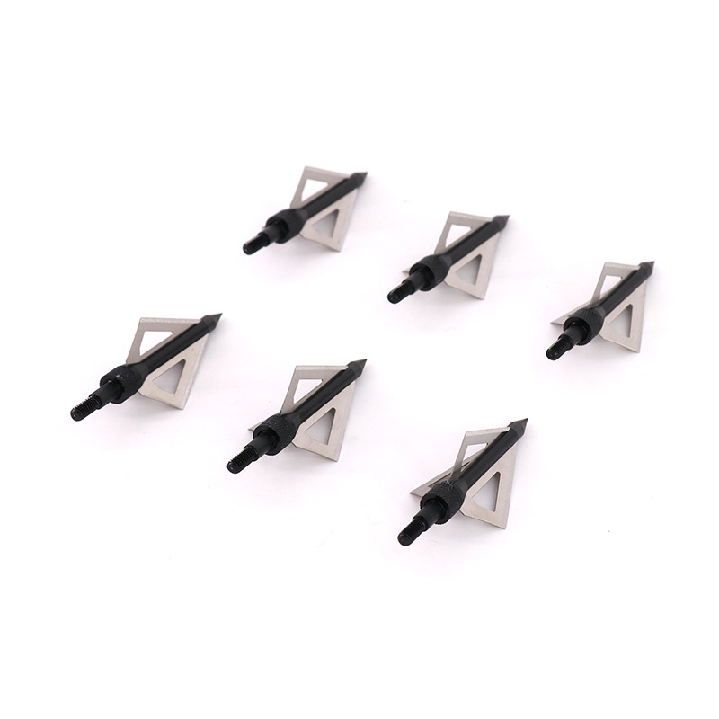 Stainless Steel Aluminum Express Quad Pro Broadhead 100 Grain Weight 6-Pack 3 Blade Hunting Archery Arrow Head