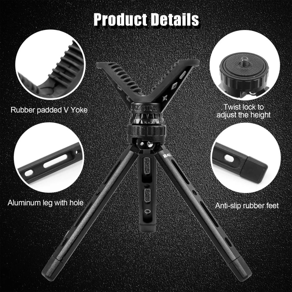 Outdoor Compact Alumminum Shooting Rest with V Yoke Tactical Tripod Hunting Hold Accessories Adjustable Camera Tripod