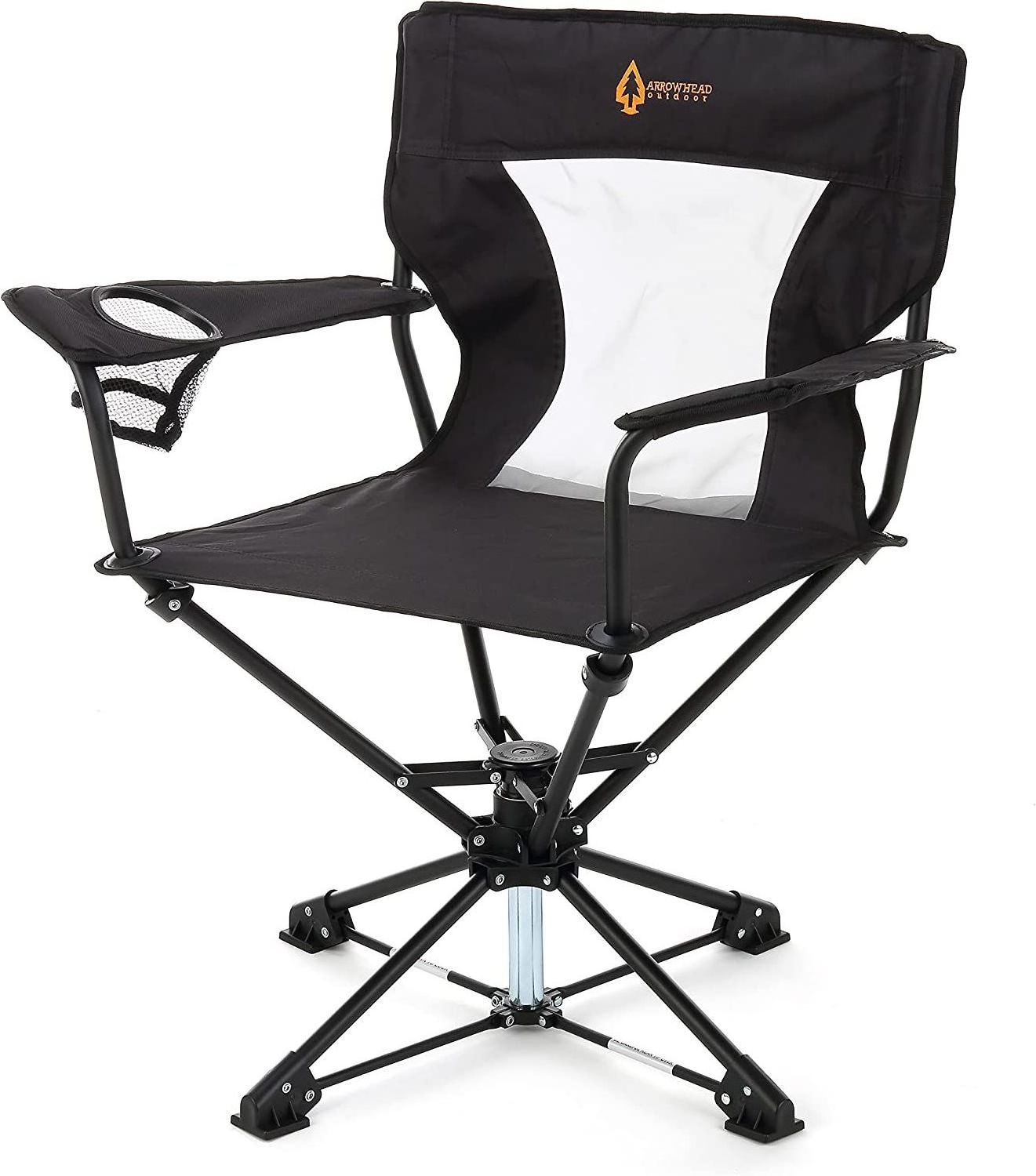 Outdoor 360 Degree Swivel Hunting Chair Perfect for Blinds, No Sink Feet, Supports up to 450lbs, High-Grade 600D Canvas