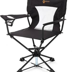 Outdoor 360 Degree Swivel Hunting Chair Perfect for Blinds, No Sink Feet, Supports up to 450lbs, High-Grade 600D Canvas