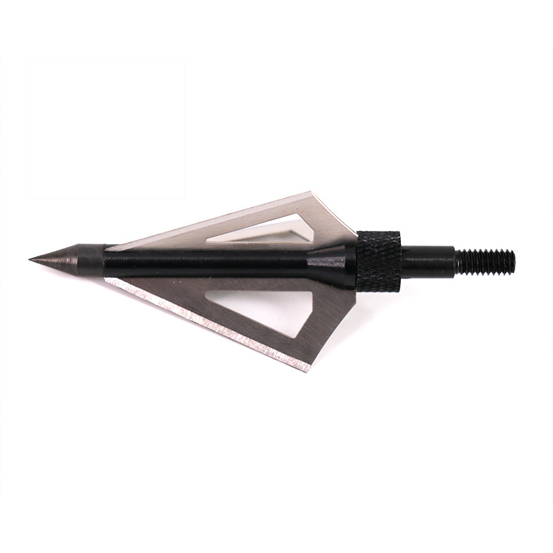 Stainless Steel Aluminum Express Quad Pro Broadhead 100 Grain Weight 6-Pack 3 Blade Hunting Archery Arrow Head