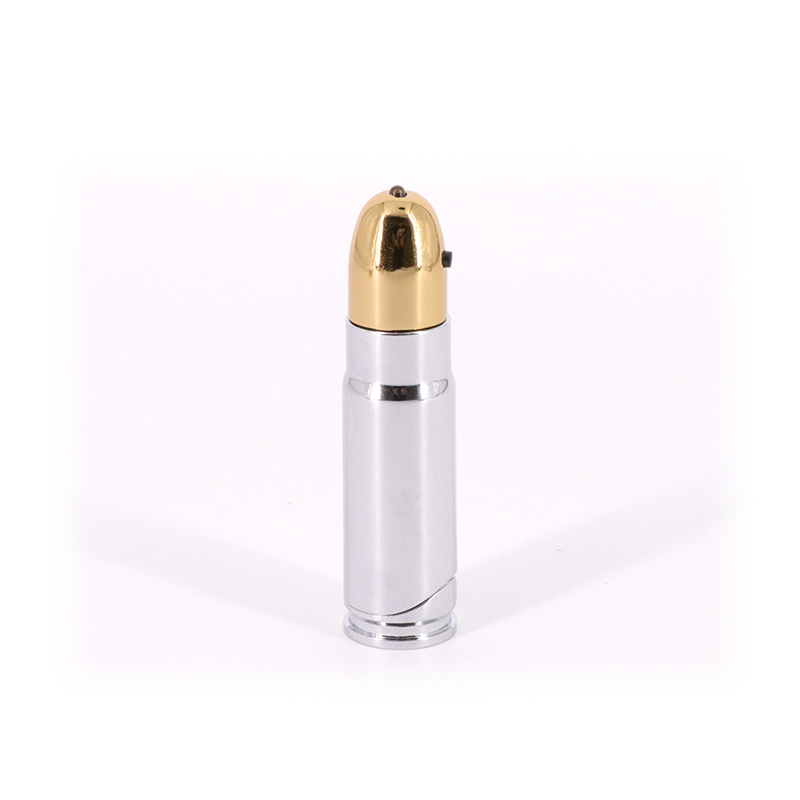 Windproof Refillable Cigarette Lighters Premium Creative Metal Bullet Jet Torch Gas Lighter  With LED Light