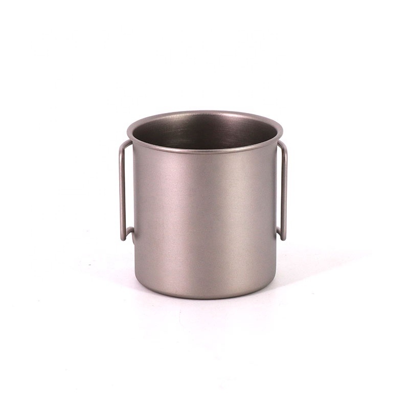 Singland Camping Traveling Home Handle Titanium Pot without Lid Ultralight Water Tea Coffee Mug Titanium Cup 220ml