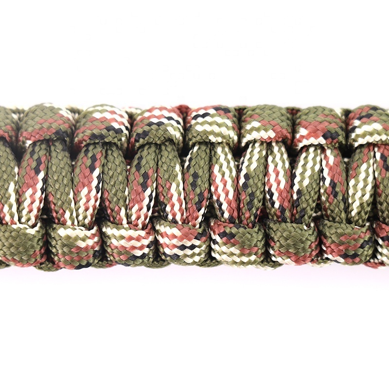 Camo Emergency Multi-functional SOS LED Buckle Cuff Outdoor Camping Hiking Knife Paracord Survival Bracelet