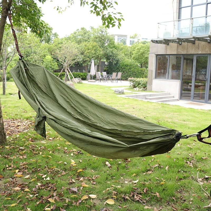 Outdoor Camping Travel Olive Green Ultralight Portable Sleeping Bed Parachute Nylon Hammock