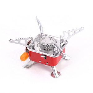 Ultralight Camping Stove Portable Mini Outdoor Folding Metal Camping Gas Stove Windproof Furnace Burner