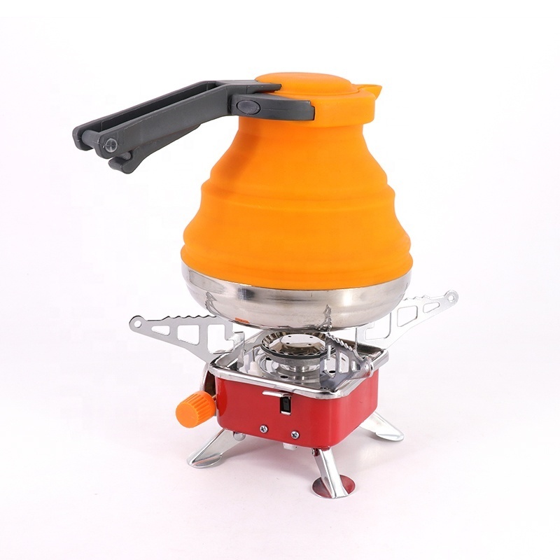 Ultralight Camping Stove Portable Mini Outdoor Folding Metal Camping Gas Stove Windproof Furnace Burner