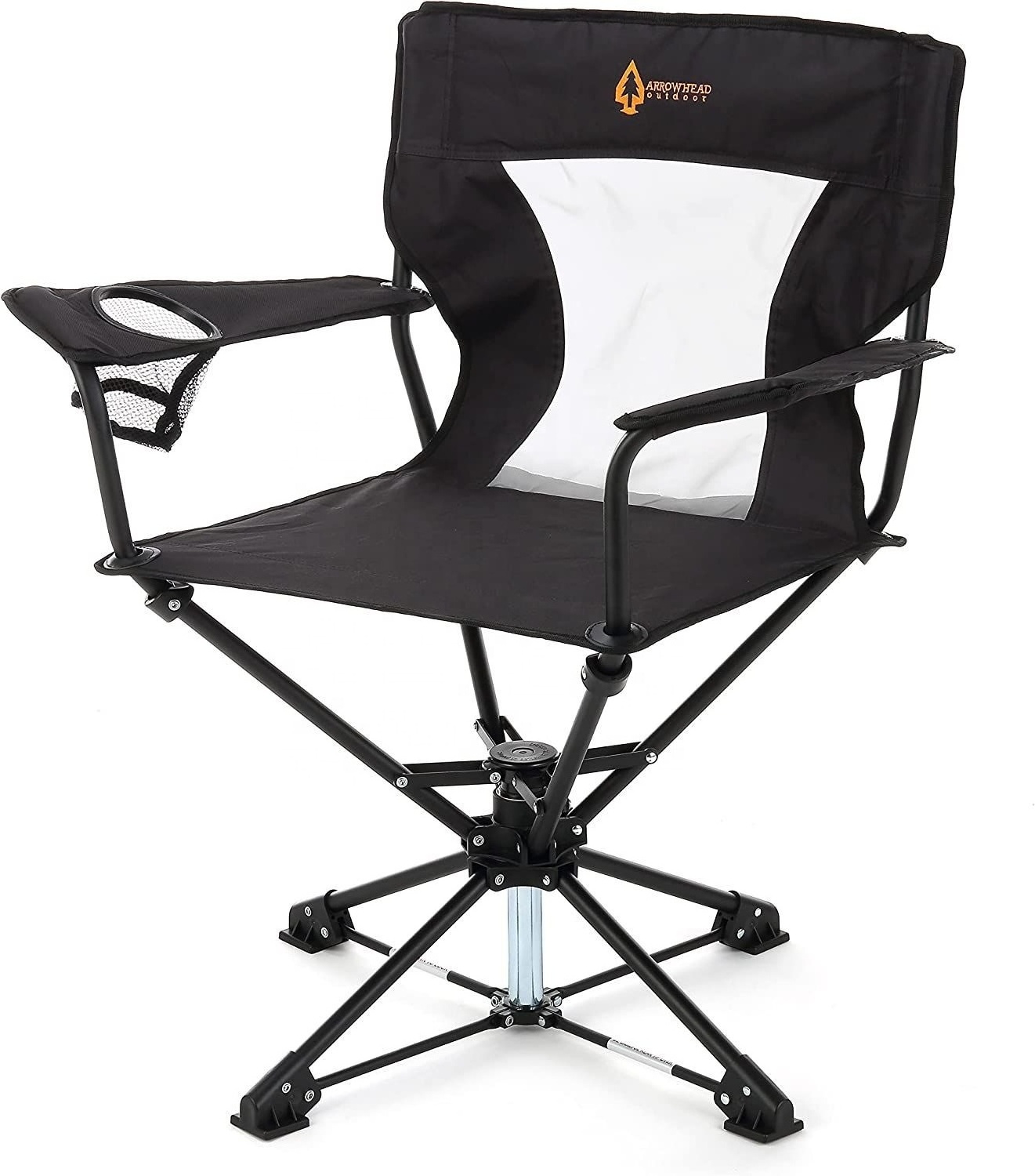 360 Degree Swivel Hunting Chair Supports up to 450lbs, Carrying Case, Steel Frame, Fishing, High-Grade 600D Canvas