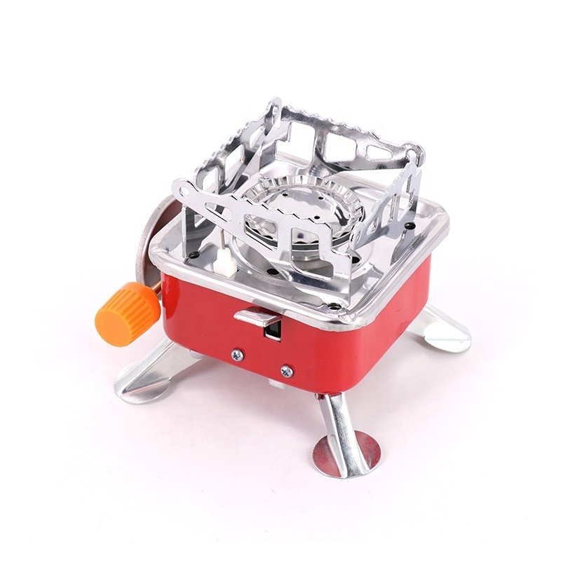 Ultralight Camping Stove Portable Mini Outdoor Folding Metal Camping Gas Stove Windproof Furnace Burner