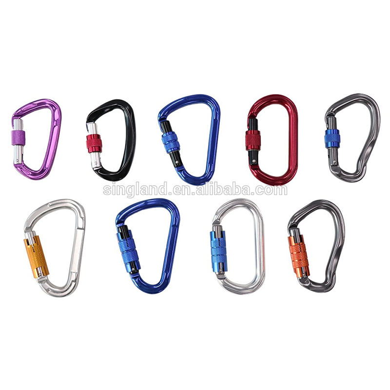 Outdoor Camping Hiking Heavy Duty 23KN Twist Lock  Ear Shape Climbing Carabiner