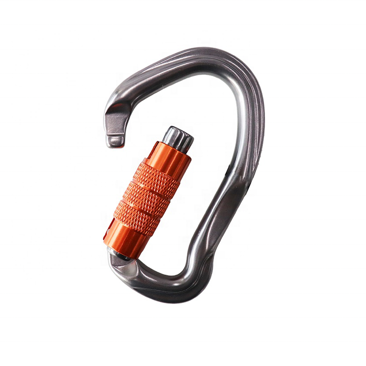 Outdoor Camping Hiking Heavy Duty 23KN Twist Lock  Ear Shape Climbing Carabiner