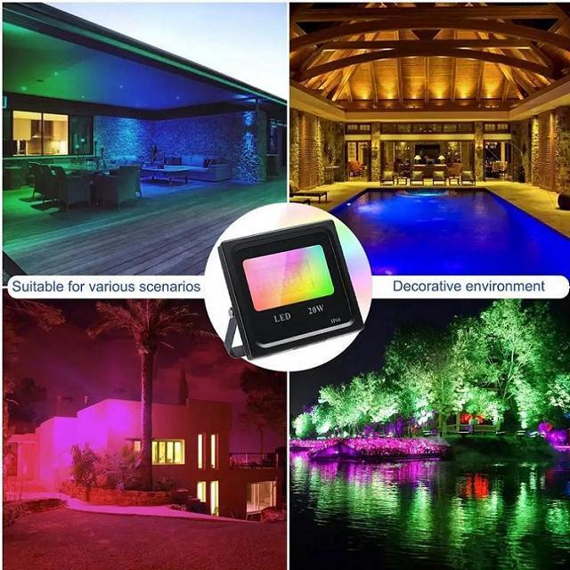 Smart WiFi APP Controlled Aluminum  Indoor/Outdoor lighting 48W 36W 24W 20W led flood light with good price