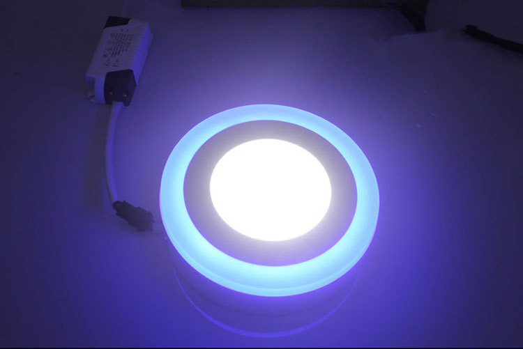 High quality double color recessed surface ceiling colour changing square round led panel light 18+6w