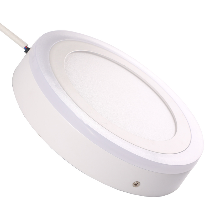 High quality double color recessed surface ceiling colour changing square round led panel light 18+6w