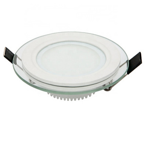 Special promotion 6W Glass led recessed panel light round/square ceiling down lights AC85-265V