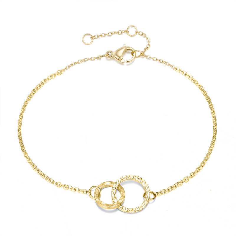 New accessories simple stainless steel gilded round bracelet Korean style hollow bracelet